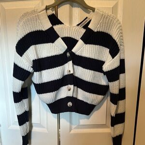 Striped Black and White‎ Women's Sweater
